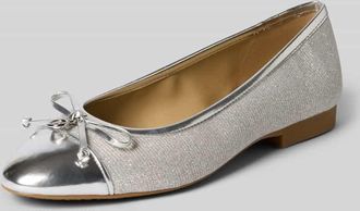 Michael Kors Ballerinas aus Leder-Mix mit Logo-Detail Modell Piper in Silber, Gr&ouml;&szlig;e 40
