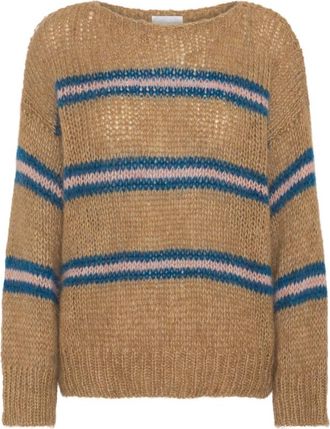 Americandreams Amira Knit Pullover - Dames - Ronde hals truien - Bruin - S - Truien & Vesten