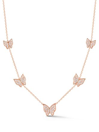 Glaze Jewelry Sterling Silver Butterfly Station Necklace