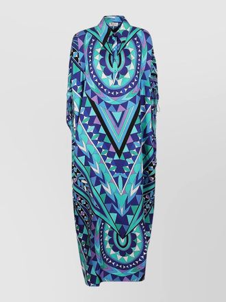 Pucci kaftan dress drawstring detail geometric pattern