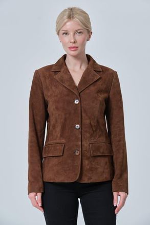 FURNIQ Esther Suede Jacket in Chestnut at Nordstrom, Size Medium