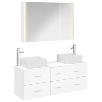 vidaXL Juego De Muebles De Ba&ntilde;o 4 Uds. Blanco Vidaxl