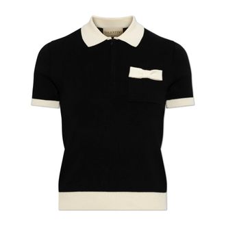 Valentino Garavani Polo Shirts, female, Black, Size: XS Polo Shirt with Pocket