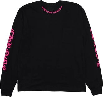 Chrome Hearts neck-logo long-sleeve sweatshirt - men - Fabric - M - Black