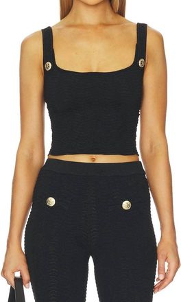 Retrof&ecirc;te Aloe Knit Top In Metallic Black