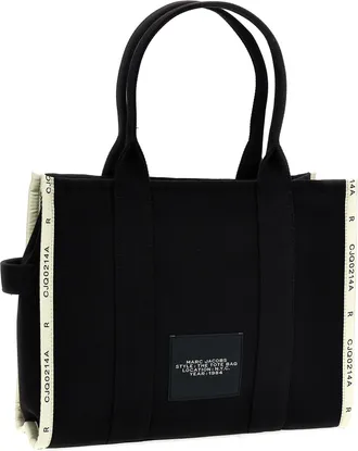 Marc Jacobs Womens Bicolor Cotton Tote Black Polyester