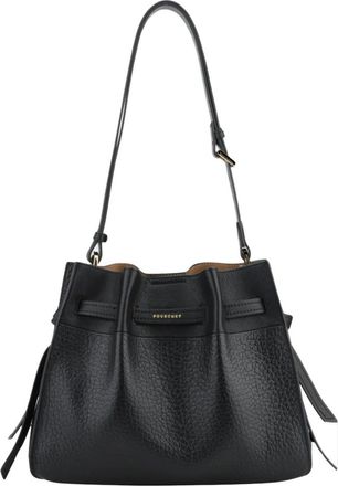 Pourchet Tassen, Dames, Zwart, ONE Size, Leer, Zwarte schoudertas - van leer