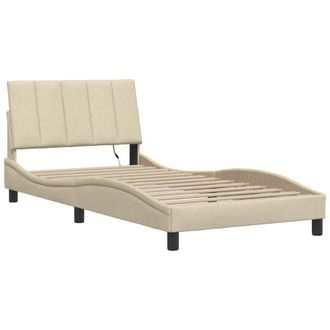 vidaXL Estructura De Cama Sin Colch&oacute;n Tela Crema 100x200 Cm Vidaxl