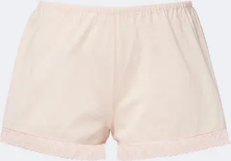 Eres Lightness lace-trimmed cotton shorts