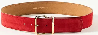 Anthropologie Square-Buckle Suede Belt