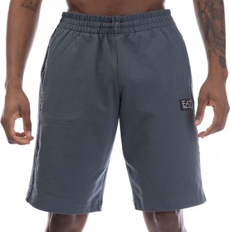 Emporio Armani Mens Emporio Armani Logo Tape Shorts in Sax Blue Cotton - Size X-Large
