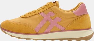 FitFlop Womens FitFlop Womens Retro-Q FF Fabric/Suede Trainers - Turmeric/Desert Blush E10 - Yellow - Size: 7