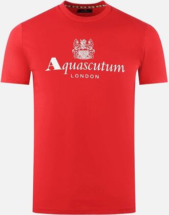 Aquascutum Mens Aquascutum London Aldis Brand Logo Red T-Shirt - Size: 36