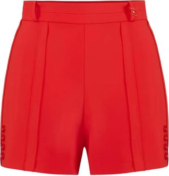 Elisabetta Franchi button logo-detail shorts - Red