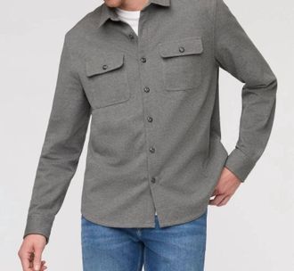 Duer Performance Button Down Shirt In Heather Grey