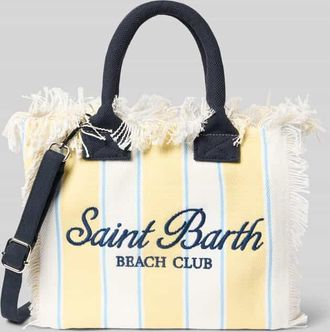 MC2 Saint Barth Handtasche mit Label-Print und Fransen Modell COLETTE in GELB, Gr&ouml;&szlig;e 1