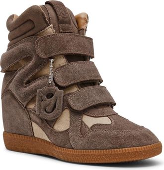 Steve Madden Mavis Wedge High Top Sneaker in Taupe Sued at Nordstrom, Size 7.5