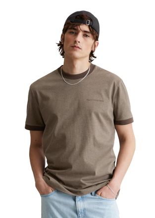 Marc O'Polo Denim T-Shirt MARC OPOLO DENIM, Herren, Gr. XXL, braun (schwarz braun_multi_01), Single Jersey, Obermaterial: 100% Baumwolle, regular fit, Rundhals, Shirts 