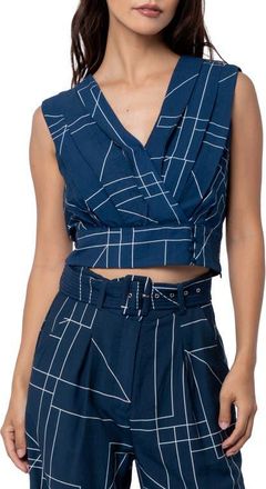 Ciebon Adrina Geo Print Sleeveless Top in Navy/White at Nordstrom, Size X-Small
