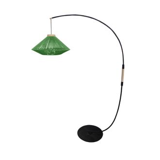 Tosel Lamp&aacute;ra de pie metal Alt.195cm negro ;Pantalla: verde