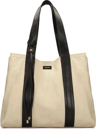 Kazar XXL tas van beige stof - Dames - Schoudertassen - Beige - ONE Size - Tassen