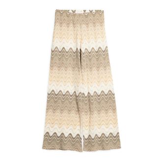 MC2 Saint Barth Broeken, Dames, Beige, L, Katoen, Abstract Multicolor Elastische Taille Broek