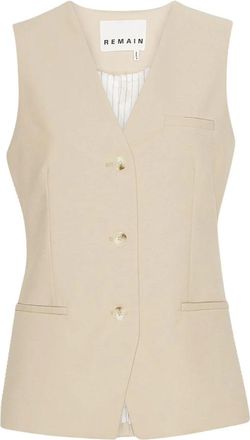 Remain Jassen, Dames, Beige, M, Contrast Slip Jurk