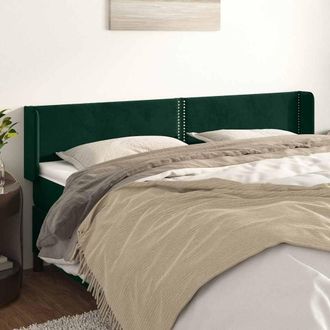 vidaXL Vidaxl Cabecero De Terciopelo Verde Oscuro 183x16x78/88 Cm