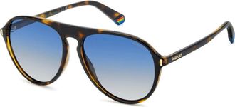 Polaroid Havana Blue Shaded Zonnebril - Heren - Zonnebrillen - Zwart - 57 MM - Accessoires
