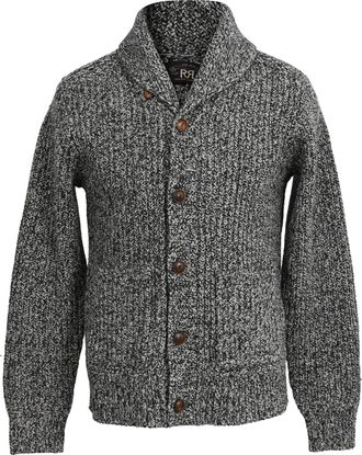 Ralph Lauren RRL Shawl-Collar Knitted Cardigan in Grey Wool