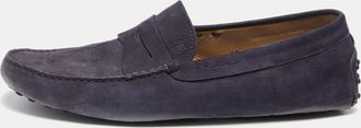 Tod's Tods Purple Suede Slip On Loafers