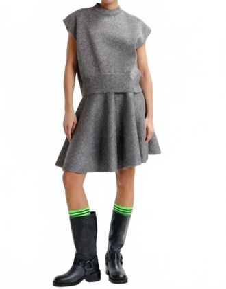 Essentiel Icing Knit Flared Skirt In Black