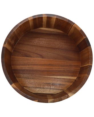 MegaChef 9.75In Large Acacia Wood Salad Bowl