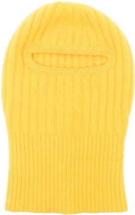 Walter Van Beirendonck ribbed knit mask - unisex - Wool - One Size - Yellow