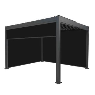 MonsterShop Aluminium Pergola With Anthracite Blinds - 3m x 4m in Grey