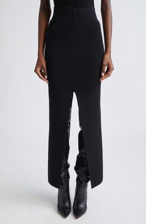 Rick Owens Concordian Sliced Wool Knit Skirt in Black at Nordstrom, Size Medium