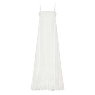 Saint Laurent Crisp Textured Flamed Poplin Jurk - Dames - Jurken - Wit - Maat: XS Lame