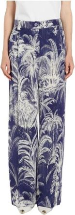 Marella Stijlvolle Array Broek - Dames - Wijde Broeken - Blauw - L - Broeken