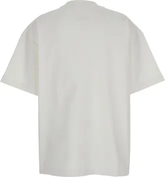 Jil Sander Womens White Crewneck T-Shirt With Logo Print Cotton T-Shirts & Jerseys
