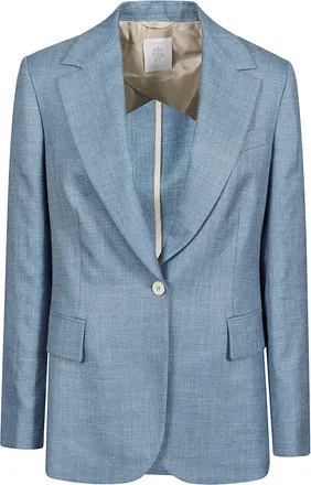 Eleventy Refined Blue Blazer With Tailored Silhouette And Flap Pockets