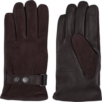 Howard London Accessoires, Heren, Bruin, 9 1/2 IN, Wol, Bayford Leren Handschoenen