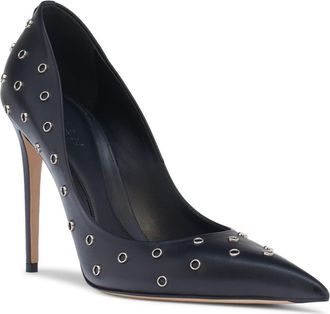 Alexander McQueen Grommet Pointed Toe Pump in Black at Nordstrom, Size 7.5Us