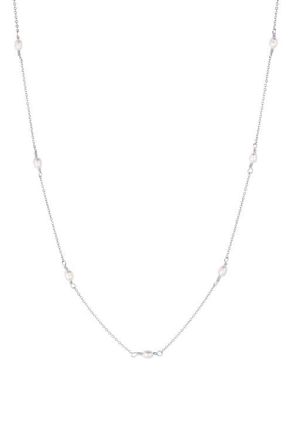 Set & Stones Madeline Pearl Necklace in Silver at Nordstrom, Size 16