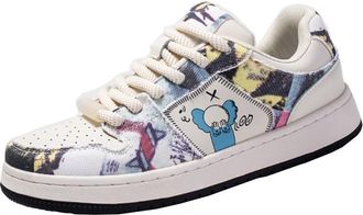 Generic Men lace up Board Shoes for Outdoor Casual Sports Versatile Breathable and Comfortable Sports Shoes (White,8.5)