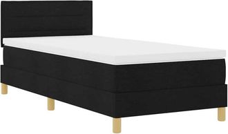vidaXL Cama Box Spring Con Colch&oacute;n Con Colch&oacute;n Negro 90 X 190 Cm Tela Vidaxl