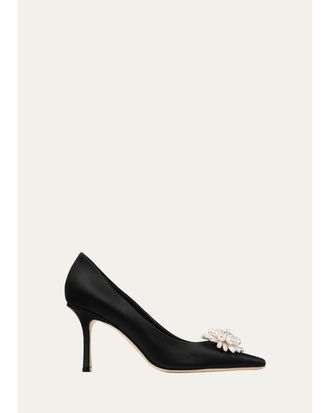 Jimmy Choo London 85mm Ines Pearly Satin Pumps