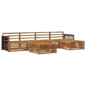 vidaXL Set Di Divani Da Esterno 6 Pz Naturale Legno Di Acacia Massello Vidaxl