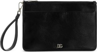Dolce & Gabbana Leren Logo Clutch - Heren - Portefeuilles - Zwart - ONE Size - Leer - Accessoires