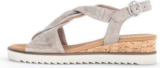 Gabor Womens 42.751 Flat Cork Wedge Sandals In Drill (Lds) Azur (Kork/creme)