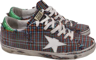 Golden Goose Checkered Sneakers in Multicolor Canvas